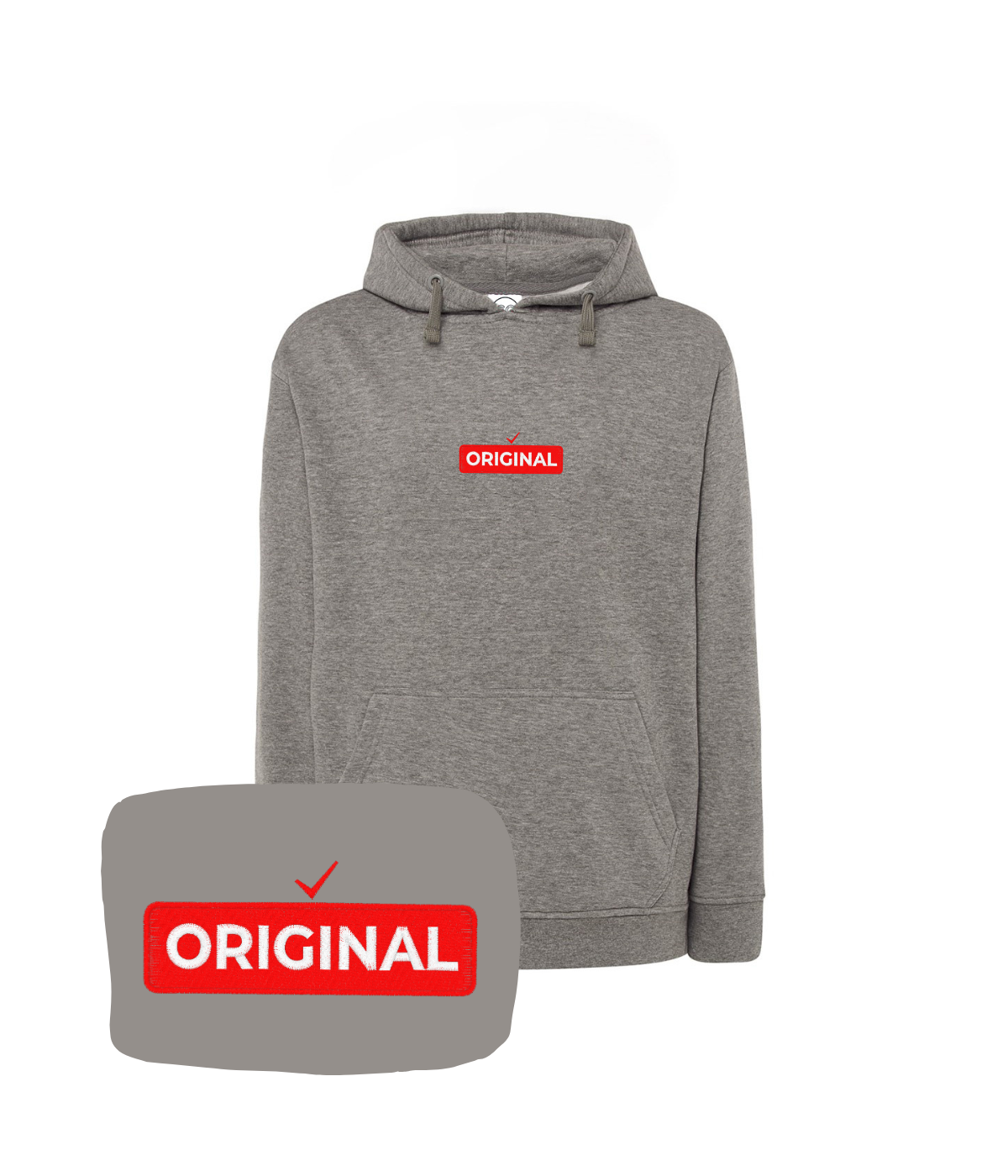 Ciemnoszara bluza z haftem 'Original' - prezent dla przyjaciela, haft komputerowy