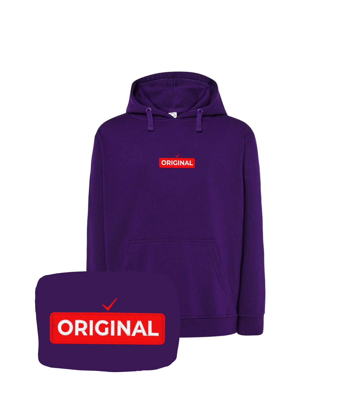 Fioletowa bluza z haftem 'Original' - doskonały prezent dla niego z haftem