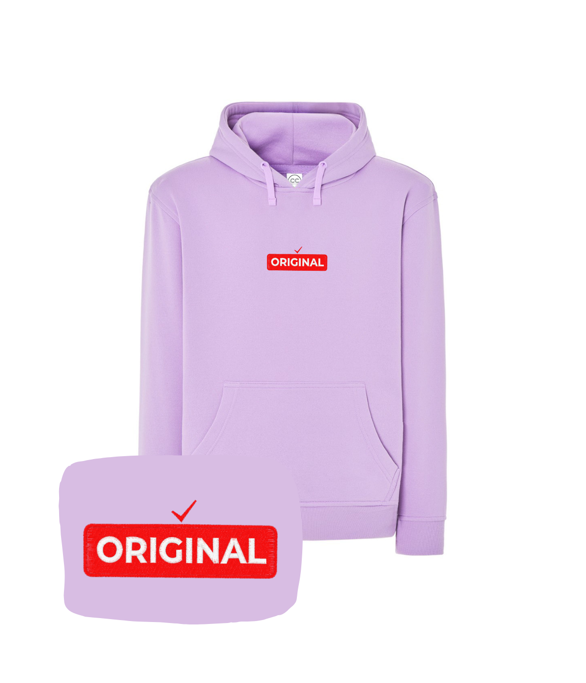 Lawendowa bluza z haftem 'Original' - nowoczesny prezent z haftem komputerowym