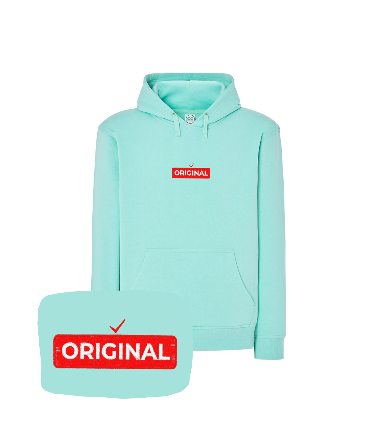 Miętowa bluza z haftem 'Original' - unikalny prezent dla znajomego z haftem