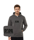 Grafitowa bluza z kapturem z haftem 'Papa' - prezent dla taty, haft komputerowy na bluzie.