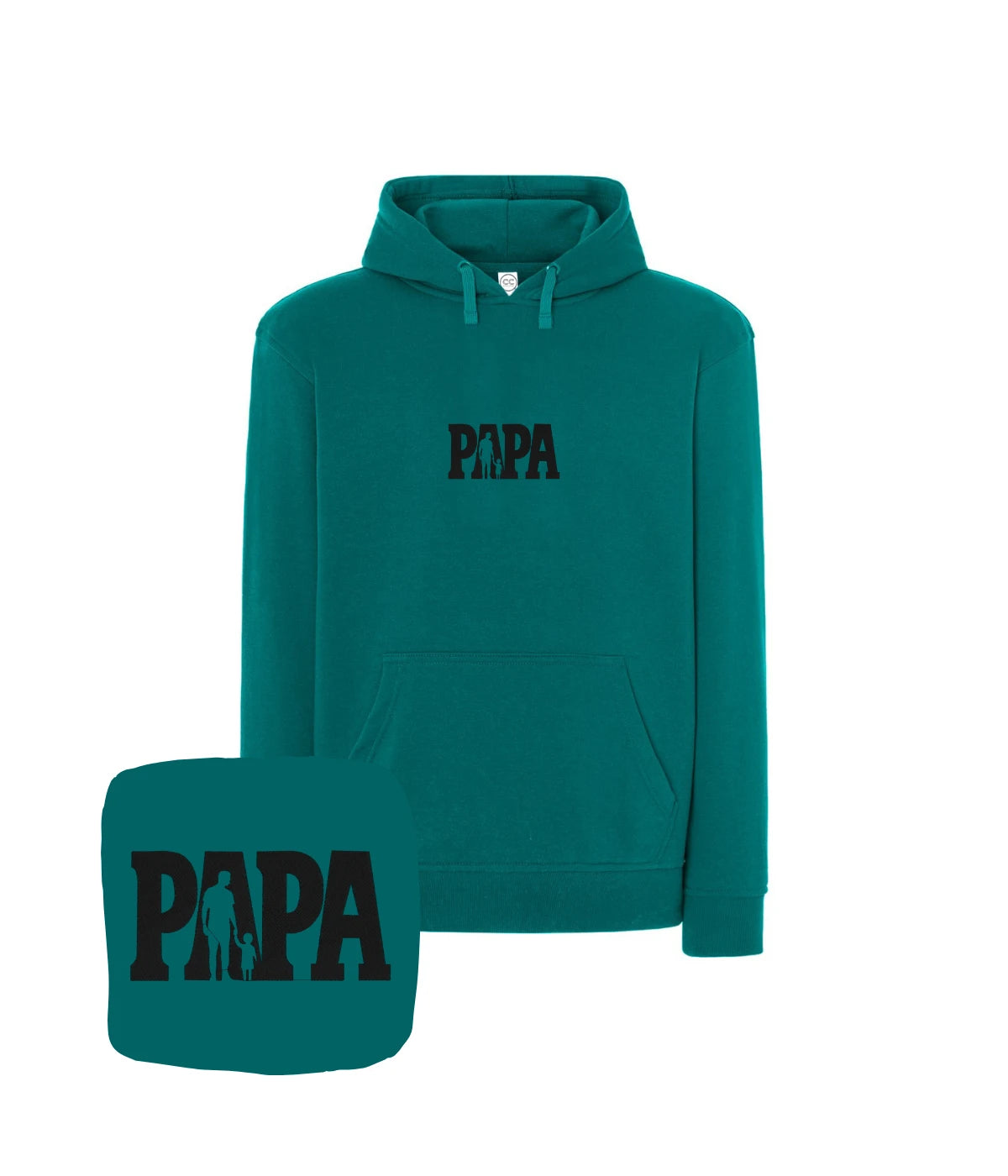 Petrol bluza z haftem 'Papa' - wyjątkowy prezent dla taty z haftem komputerowym na bluzie.