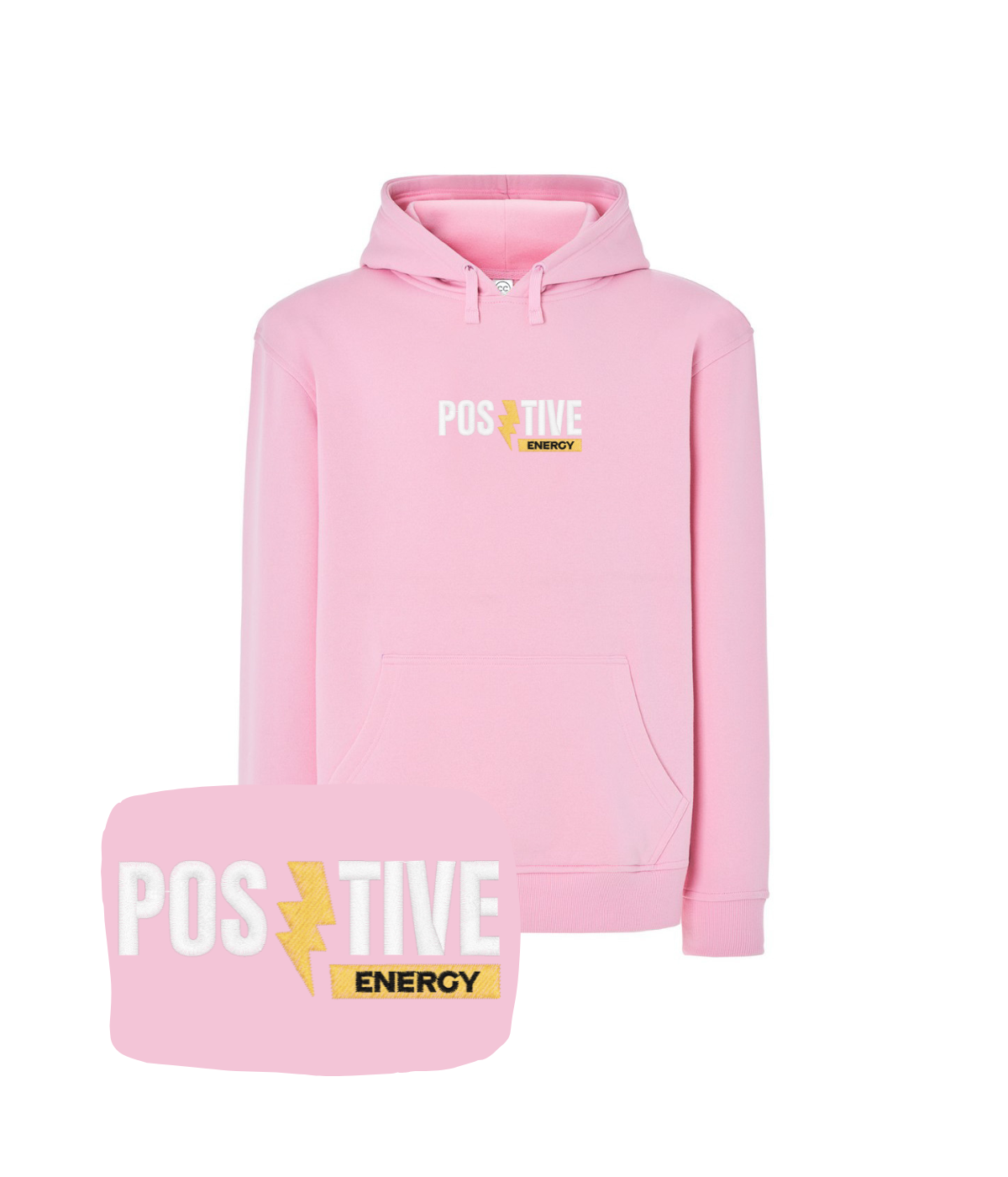 Różowa bluza 'Positive Energy' z haftem komputerowym - idealny upominek na każdą okazję