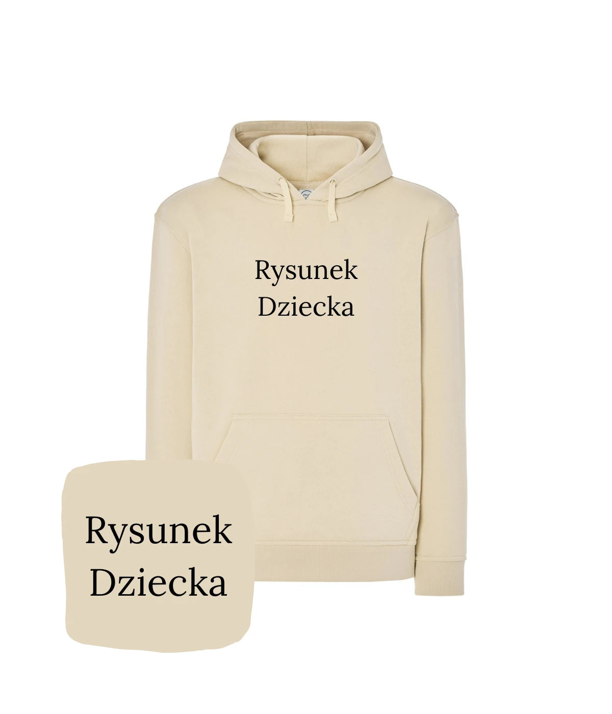 Beżowa bluza z haftem rysunku dziecka - personalizowany prezent dla dziecka z haftem komputerowym