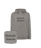 Ciemnoszara bluza z haftem rysunku dziecka - personalizowany prezent z haftem komputerowym