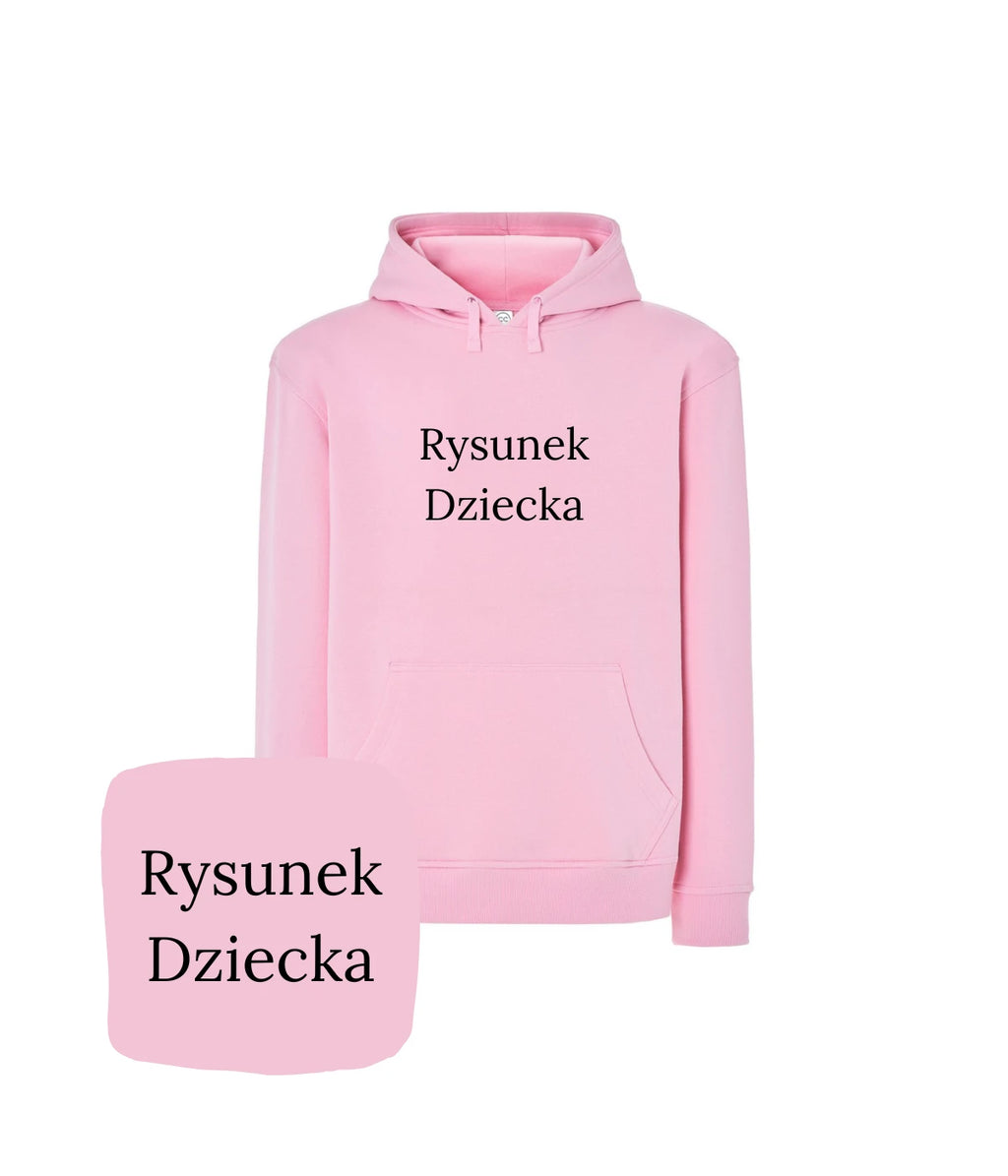 Różowa bluza z haftem rysunku dziecka - prezent dla dziewczynki z haftem komputerowym