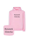 Różowa bluza z haftem rysunku dziecka - prezent dla dziewczynki z haftem komputerowym