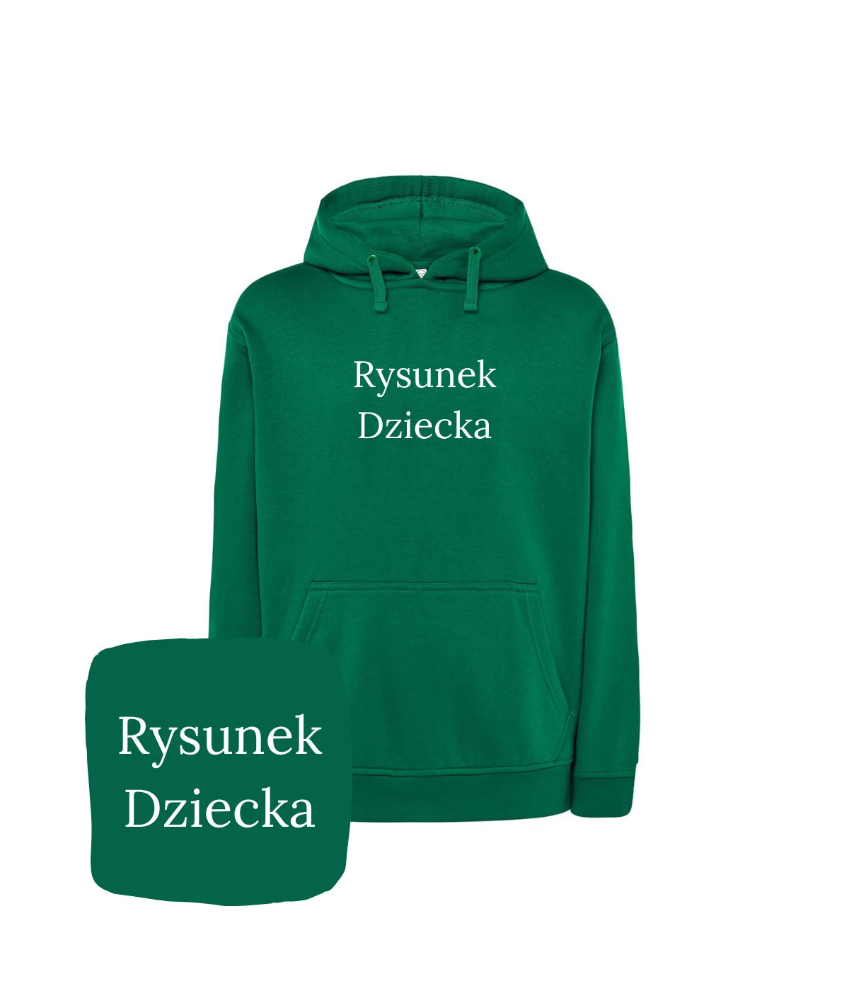 Zielona bluza z haftem rysunku dziecka - idealny prezent dla dziecka z haftem komputerowym