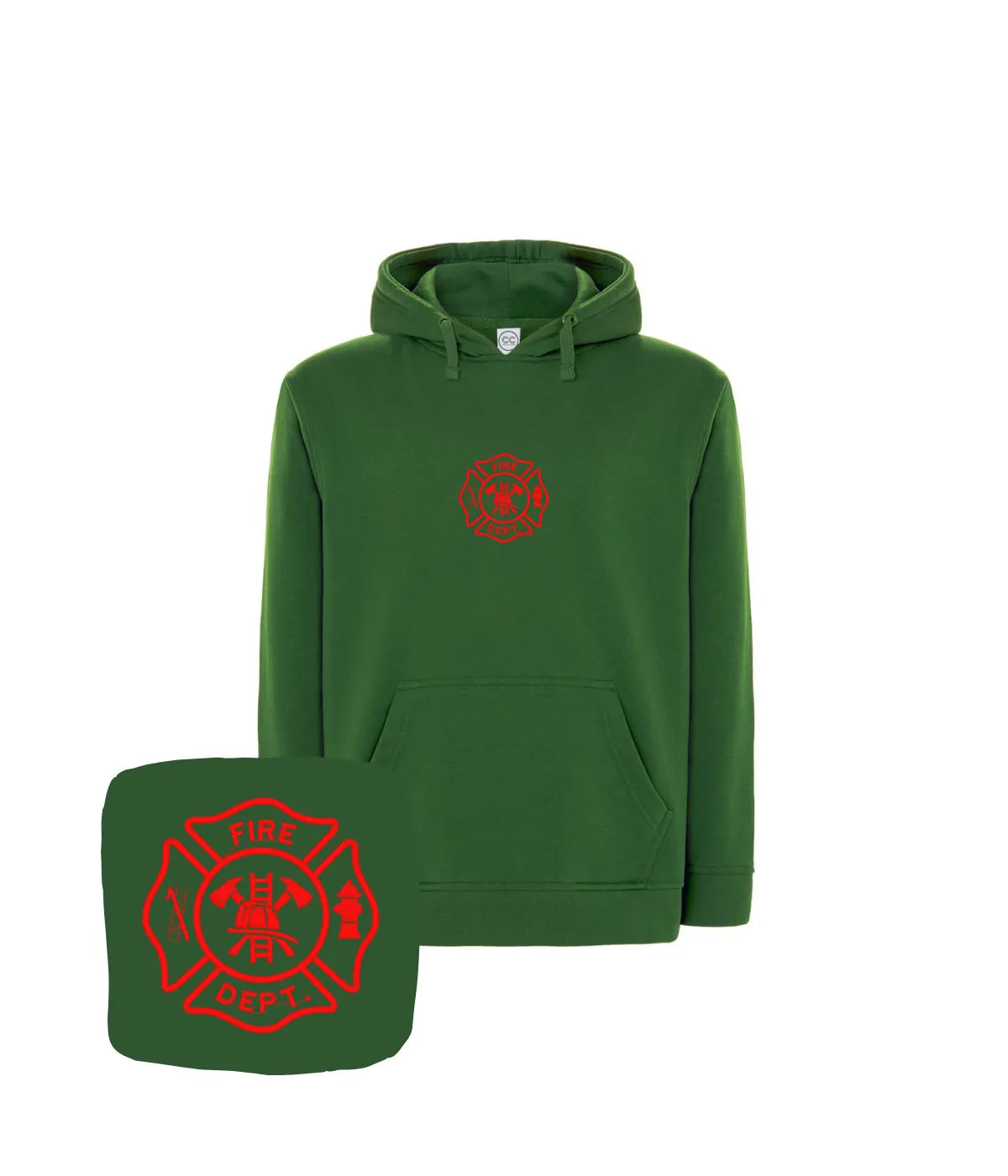 Szara bluza strażacka z haftem Fire Dept - stylowy prezent dla strażaka.