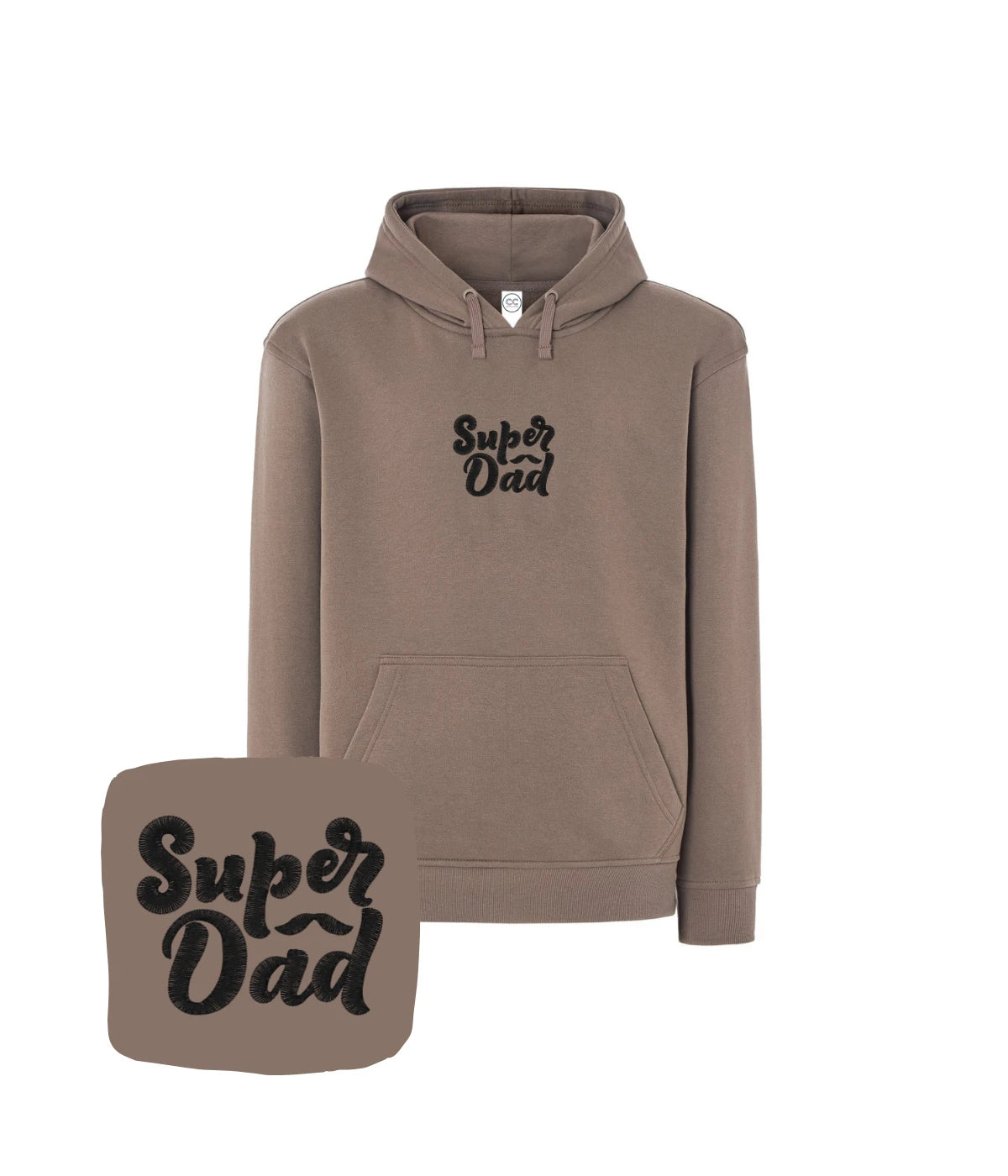 Beżowa bluza z czarnym haftem Super Dad - oryginalny prezent dla ojca, haft komputerowy.