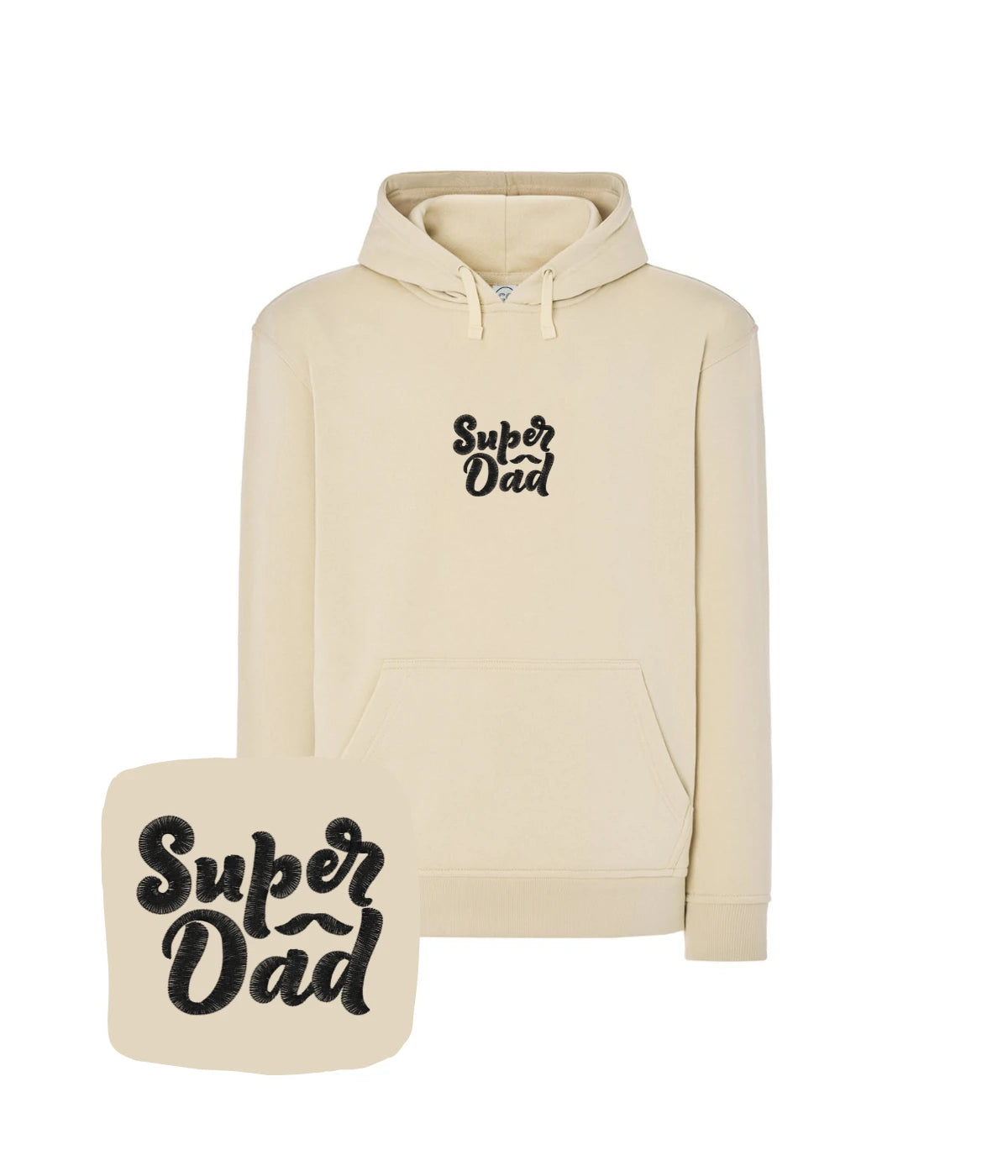 Kremowa bluza z czarnym haftem Super Dad - doskonały prezent dla ojca, haft komputerowy.
