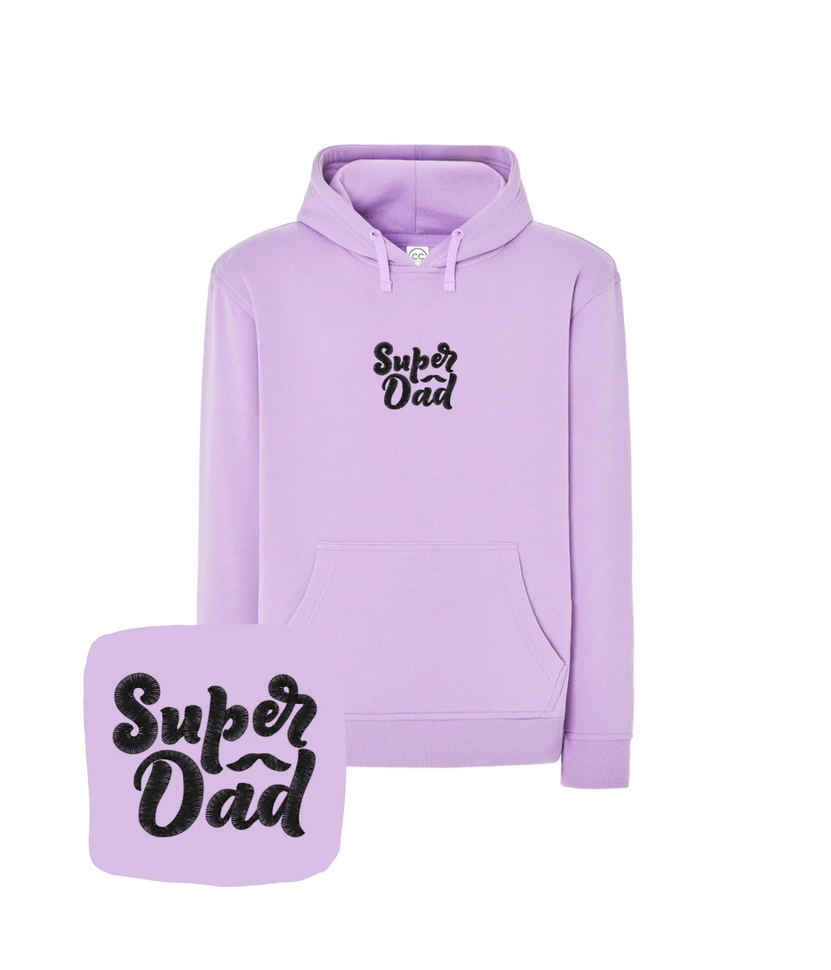 Liliowa bluza z haftem Super Dad w kolorze czarnym - prezent dla taty, haft komputerowy na bluzie.