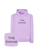 Lawendowa bluza z kapturem z haftem 'Twój Zwierzak' - prezent na okazje ze stylem