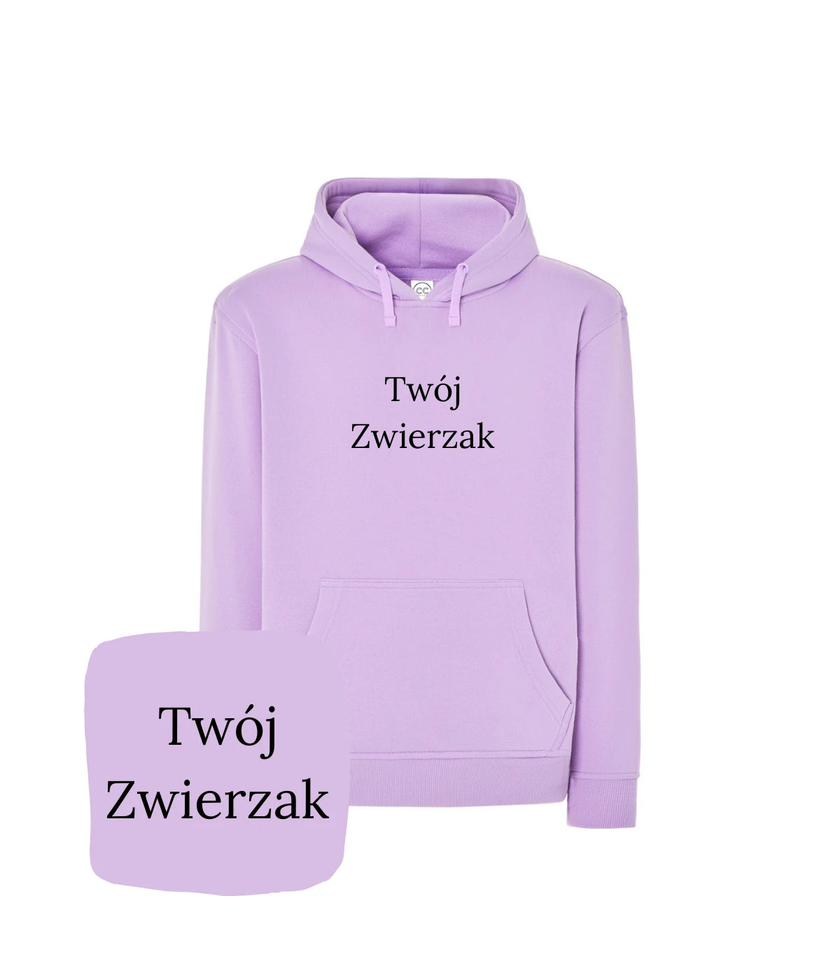 Lawendowa bluza z kapturem z haftem 'Twój Zwierzak' - prezent na okazje ze stylem