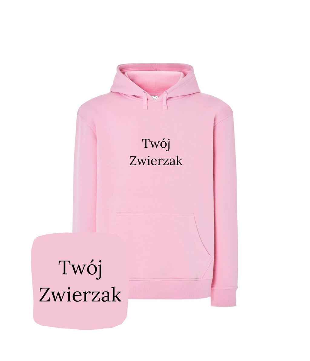 Różowa bluza z kapturem z haftem 'Twój Zwierzak' - magiczny prezent dla wyjątkowej osoby
