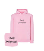 Różowa bluza z kapturem z haftem 'Twój Zwierzak' - magiczny prezent dla wyjątkowej osoby