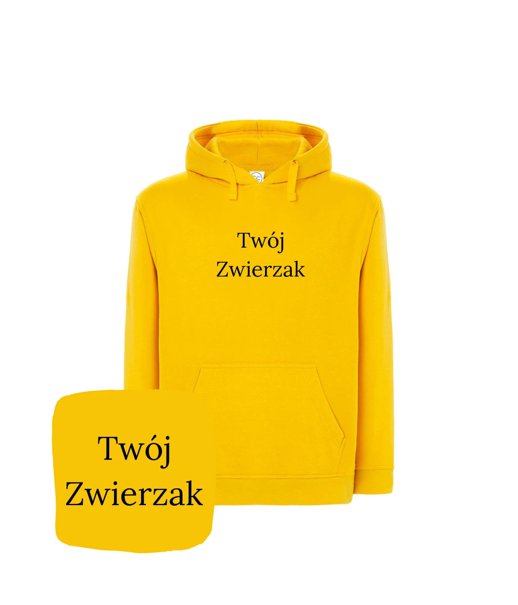 Żółta bluza z kapturem z haftem 'Twój Zwierzak' - idealny, słoneczny prezent
