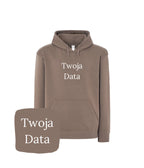 Beżowa bluza z haftem Twoja Data - prezent na zamówienie z haftem komputerowym, wyjątkowy wybór