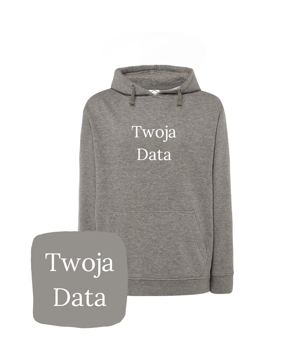 Ciemnoszara bluza z haftem Twoja Data - personalizowany upominek, idealny na każdą okazję
