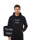 Czarna bluza z kapturem z haftem Twoja Data - personalizowany prezent, haft komputerowy od 1 sztuki
