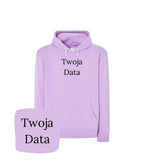 Lawendowa bluza z haftem Twoja Data - idealna na prezent na każdą okazję z haftem komputerowym