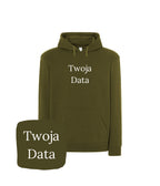 Oliwkowa bluza z haftem Twoja Data - personalizacja na prezent z haftem komputerowym, świetny wybór