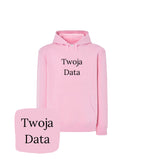 Różowa bluza z haftem Twoja Data - wyjątkowy prezent z haftem komputerowym, idealna na urodziny