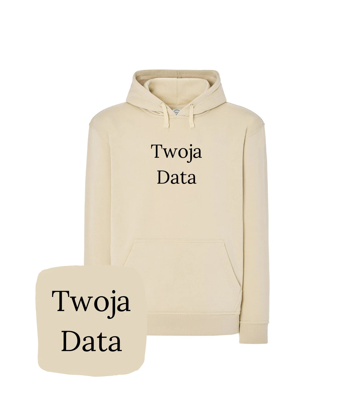 Sandowa bluza z haftem Twoja Data - prezent z haftem komputerowym, idealna na każdą okazję