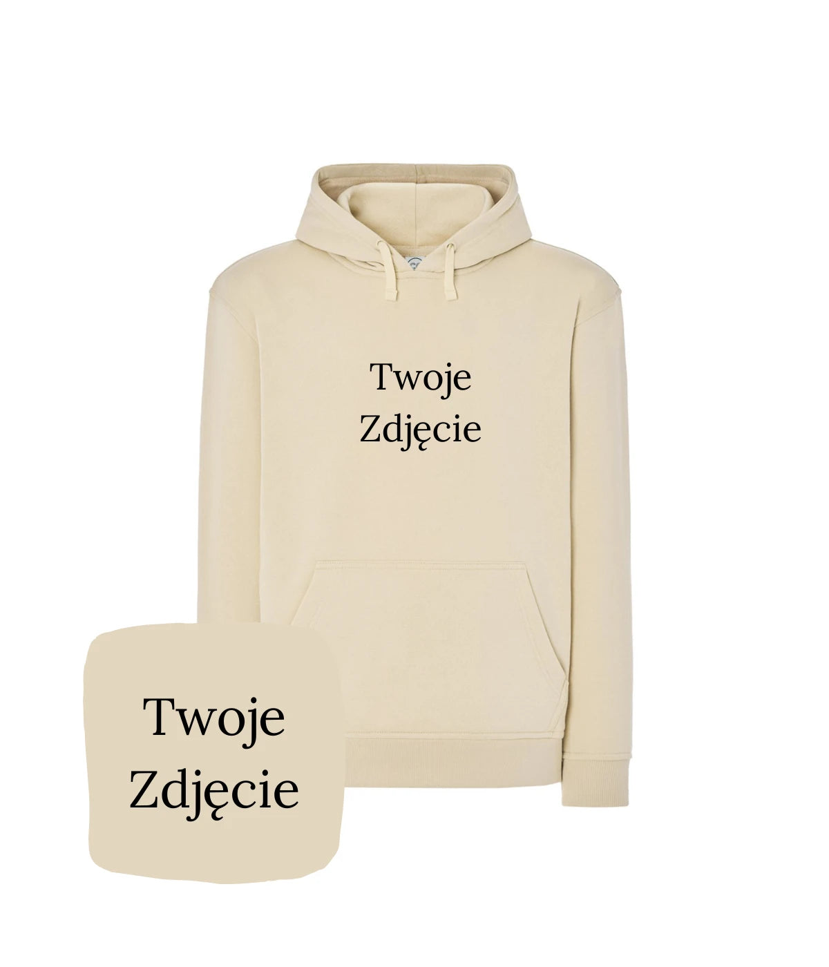 Kremowa bluza z haftem Twoje Zdjęcie - personalizowany prezent z haftem komputerowym na każdą okazję