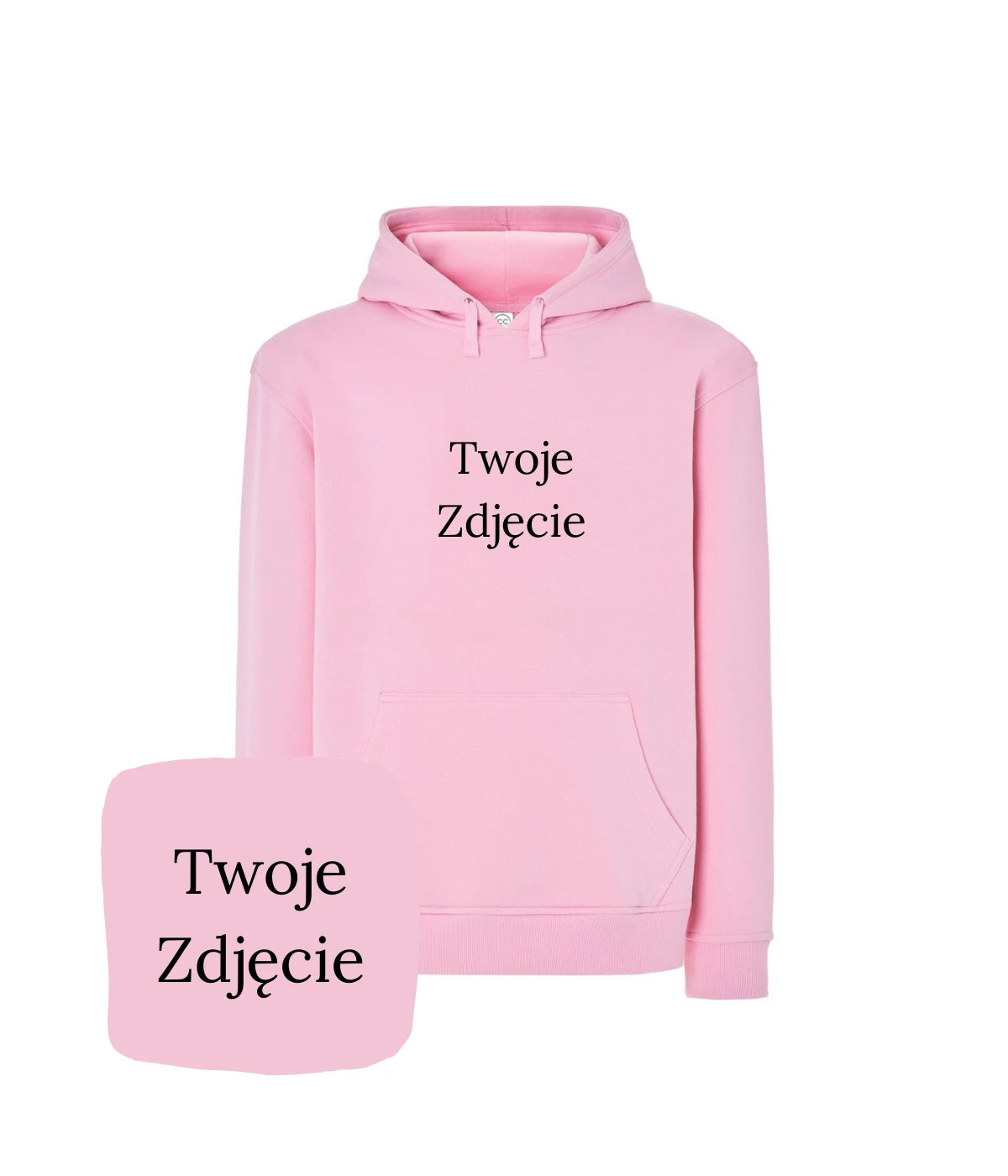 Różowa bluza z haftem Twoje Zdjęcie - personalizowany prezent z haftem komputerowym, świetna na każdą okazję
