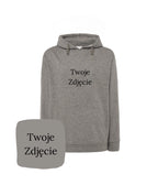 Ciemnoszara bluza z haftem Twoje Zdjęcie - personalizowany, oryginalny prezent z haftem komputerowym