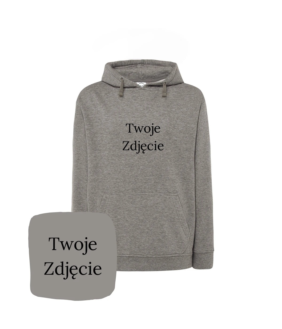 Ciemnoszara bluza z haftem Twoje Zdjęcie - personalizowany, oryginalny prezent z haftem komputerowym
