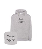 Szara bluza z haftem Twoje Zdjęcie - personalizowany haft komputerowy, idealna jako prezent