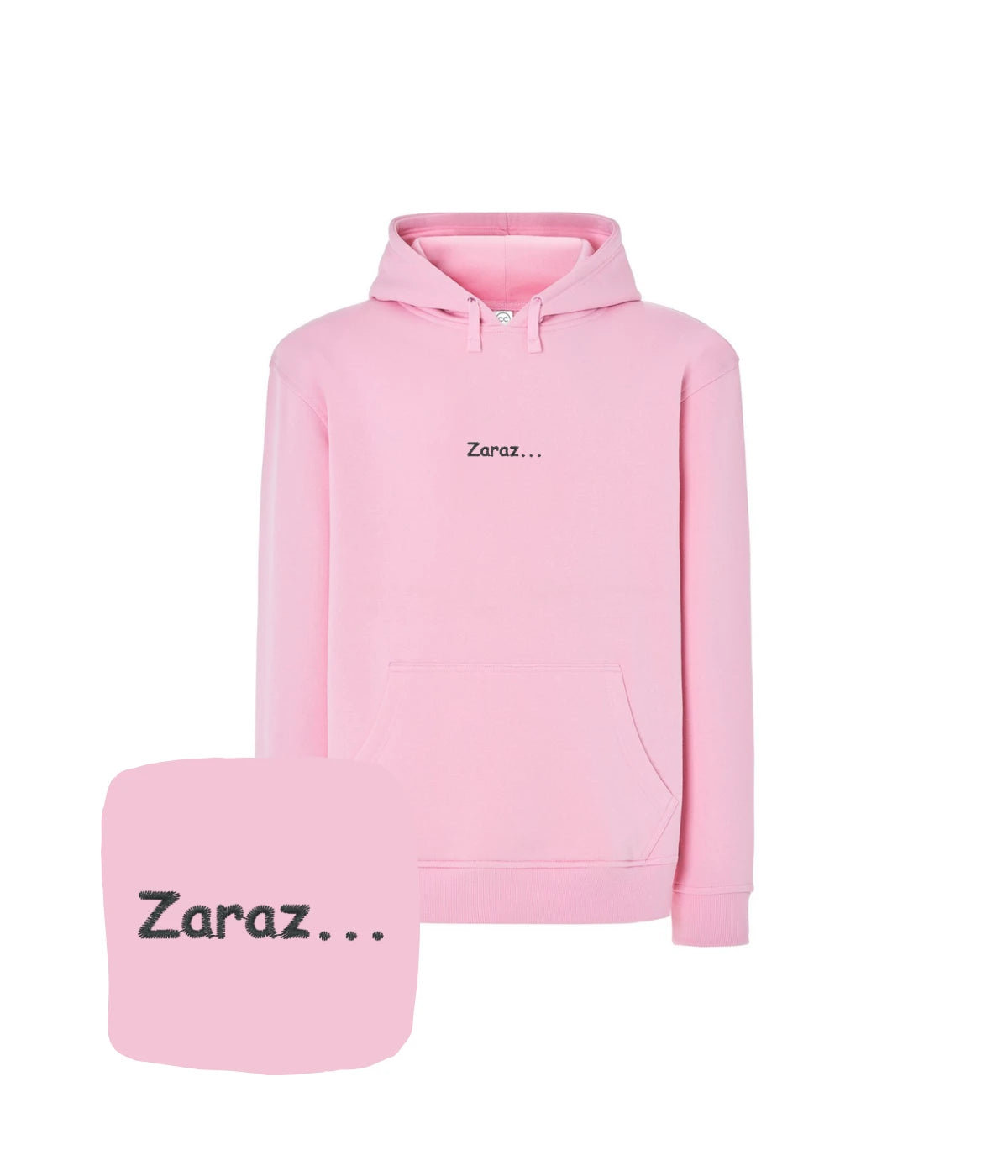 Różowa bluza z haftem 'Zaraz...' - świetny prezent dla koleżanki, haft komputerowy
