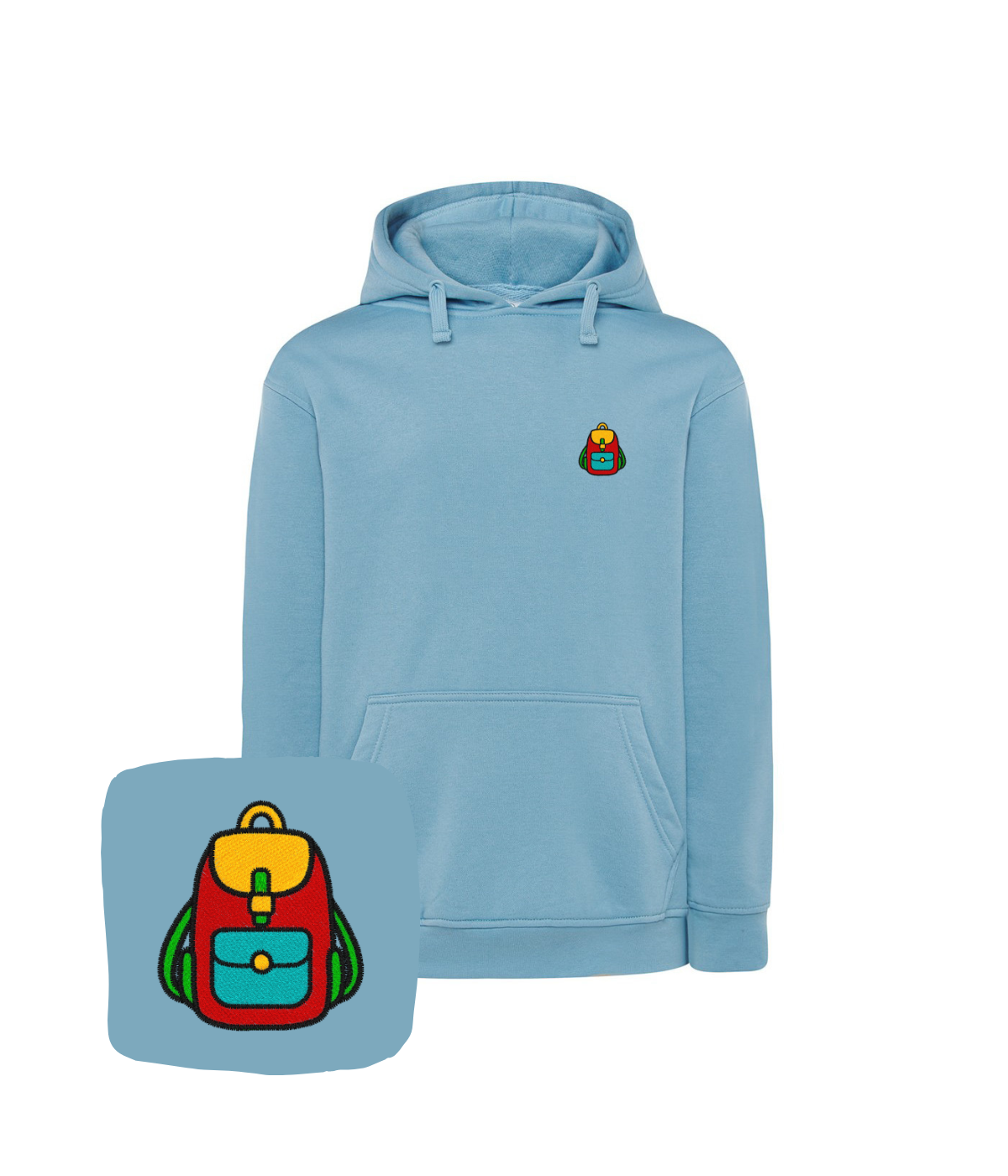 Bluza z haftem plecaka  – bluza plecak męska, męski fason