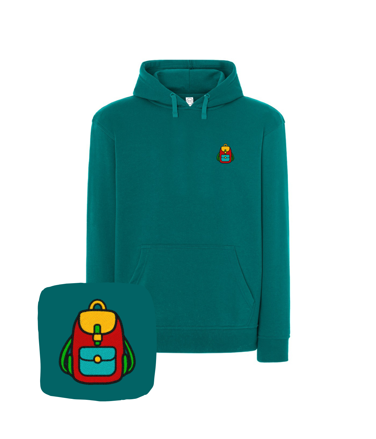 Bluza z haftem plecaka  – bluza plecak klasyczny krój, dopasowana
