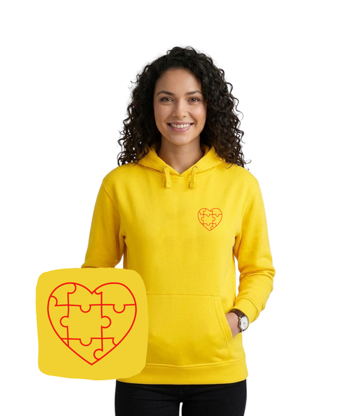 Bluza z haftem serca z puzzli  – bluza serce z puzzli w wysokiej jakości bawełna