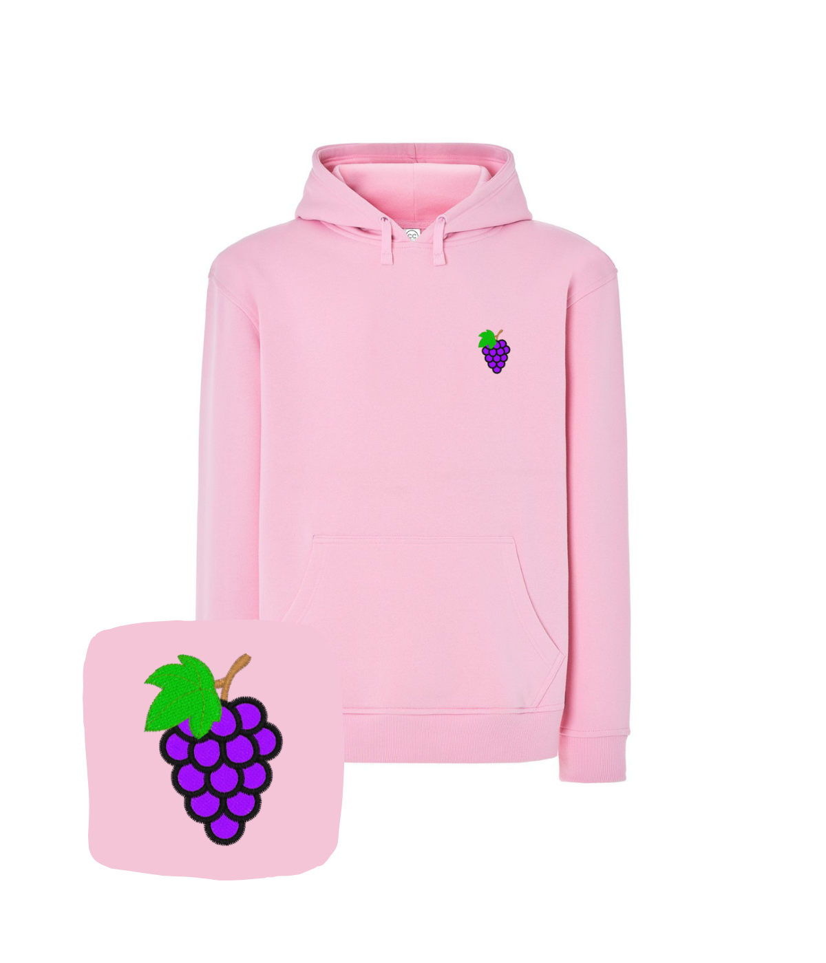 Bluza z haftem winogron – bluza winogoron slim fit, elegancki fason