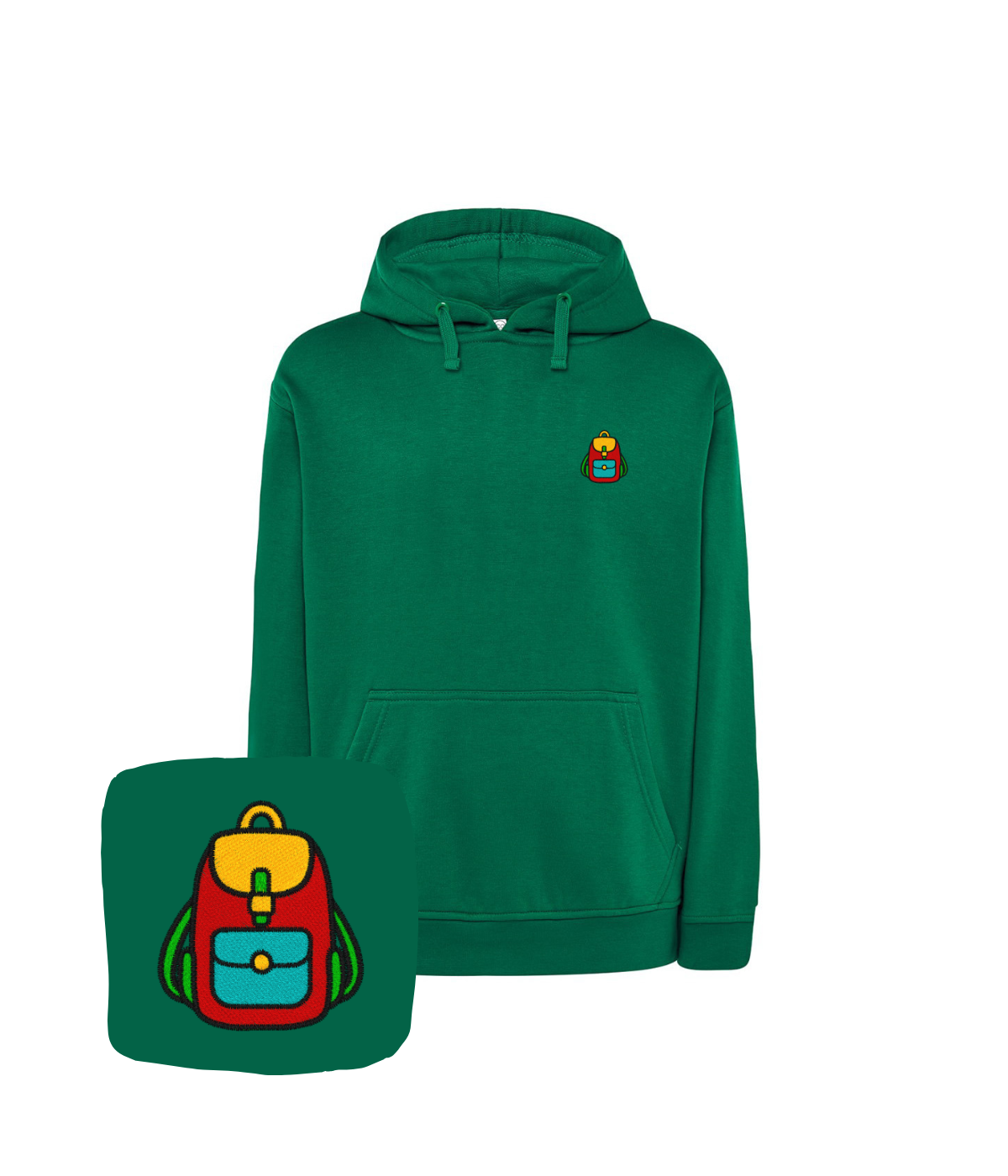 Bluza z haftem plecaka  – lekka bluza plecak, przyjemna w dotyku