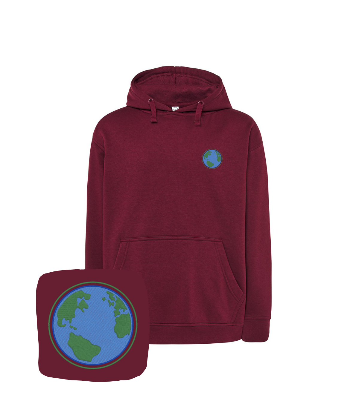 Bluza z haftem kuli ziemskiej – bluza z grafiką kuli ziemskiej, druk cyfrowy