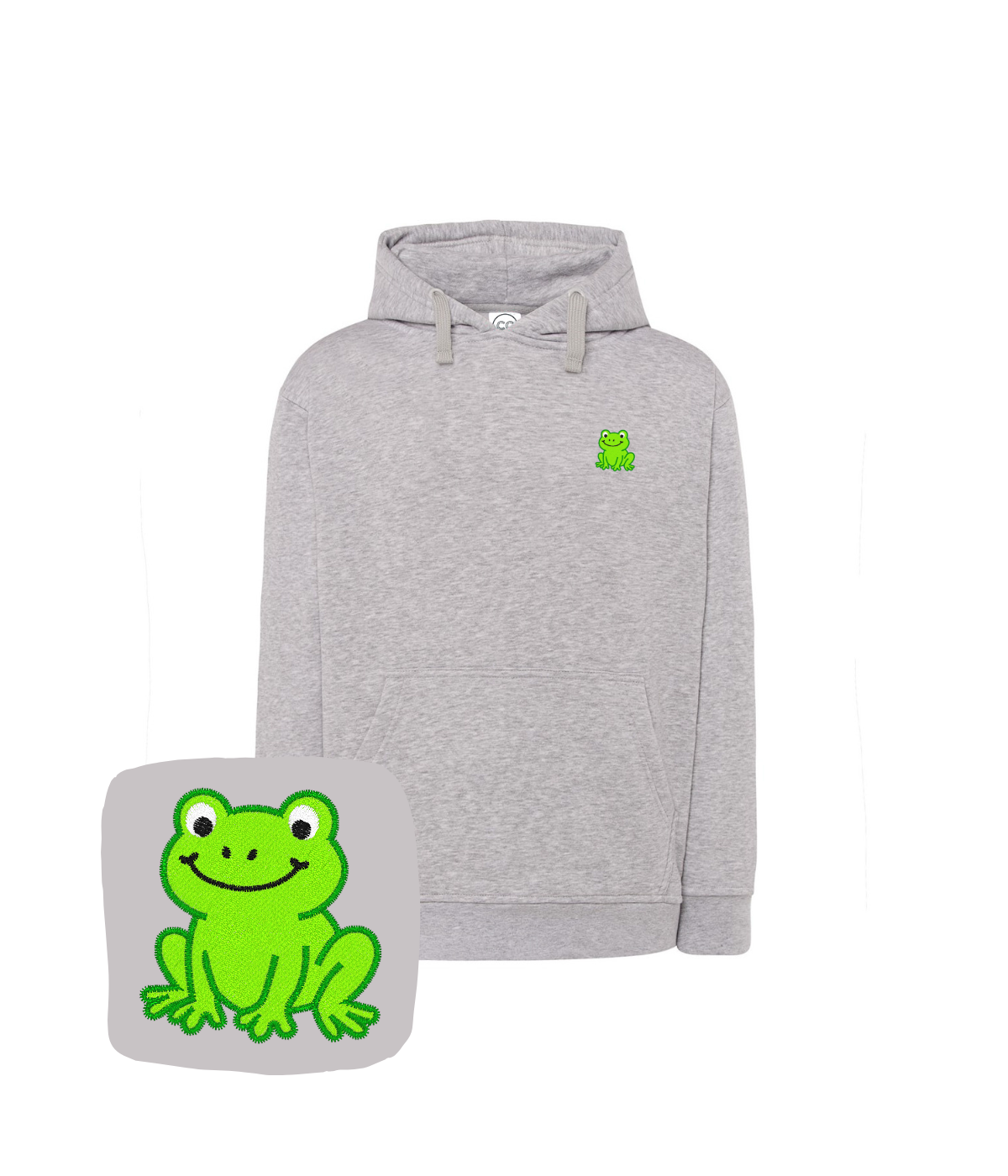 Bluza z haftem żaby – bluza żaba trwały nadruk, odporny na pranie