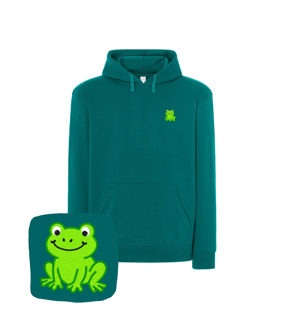 Bluza z haftem żaby – bluza żaba druk cyfrowy, precyzyjne detale