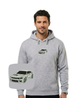 CustomClothes.pl Dodge Charger hoodie with embroidered car design, soft fabric, and casual fit, displayed on a plain background.