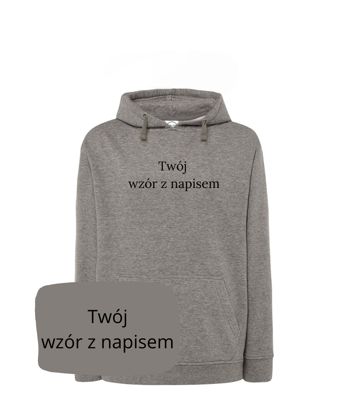 Personalized hoodie with custom text and embroidered photo design, featuring a cozy hood and soft fabric from CustomClothes.pl