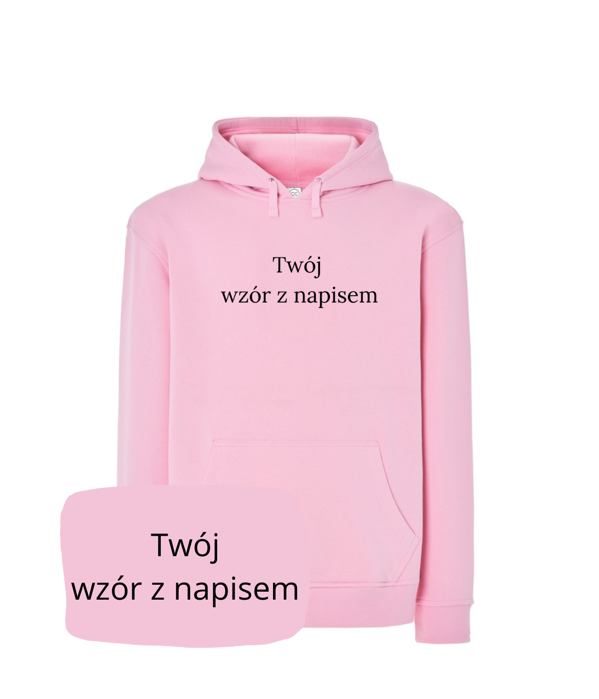 Personalized hoodie with animal embroidery and custom photo text, soft fabric, casual style, from CustomClothes.pl.
