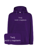 Personalized hoodie from CustomClothes.pl with custom text and embroidery, featuring a cat graphic on a casual hoodie.