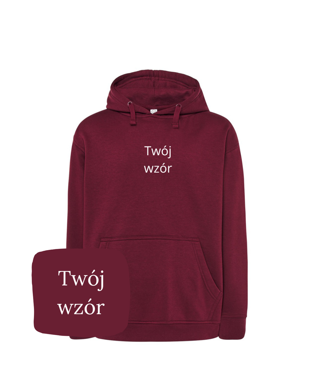 Personalized CustomClothes.pl hoodie with custom embroidered logo and photo design on soft fabric.