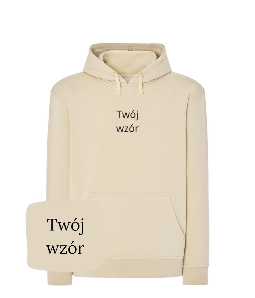 Personalized hoodie with custom embroidery from your photo, featuring logo and text on a comfortable casual sweatshirt.