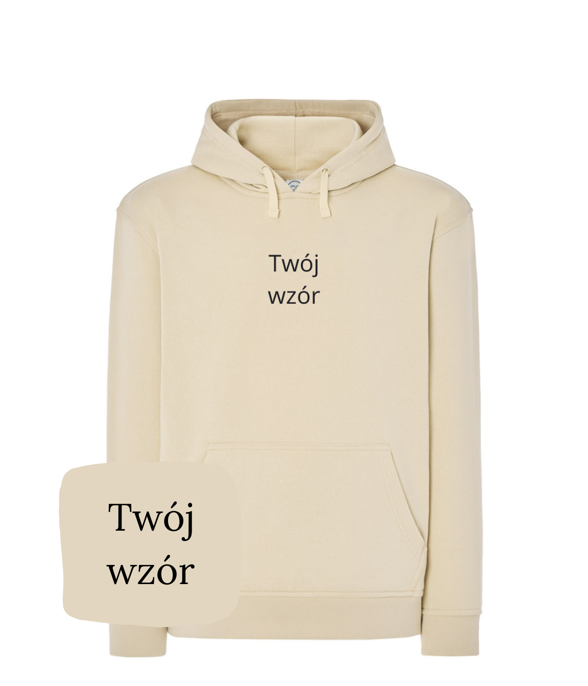Personalized hoodie with custom embroidery from your photo, featuring logo and text on a comfortable casual sweatshirt.