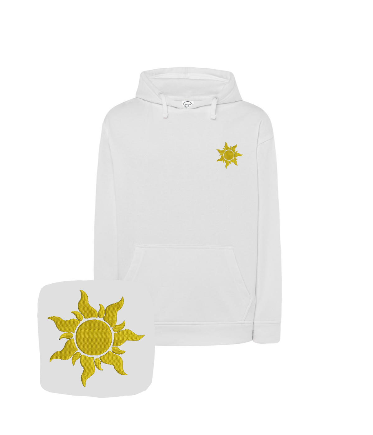 CustomClothes.pl sun embroidered sweatshirt featuring a vibrant sun design on soft fabric.